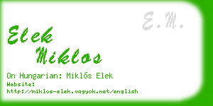 elek miklos business card